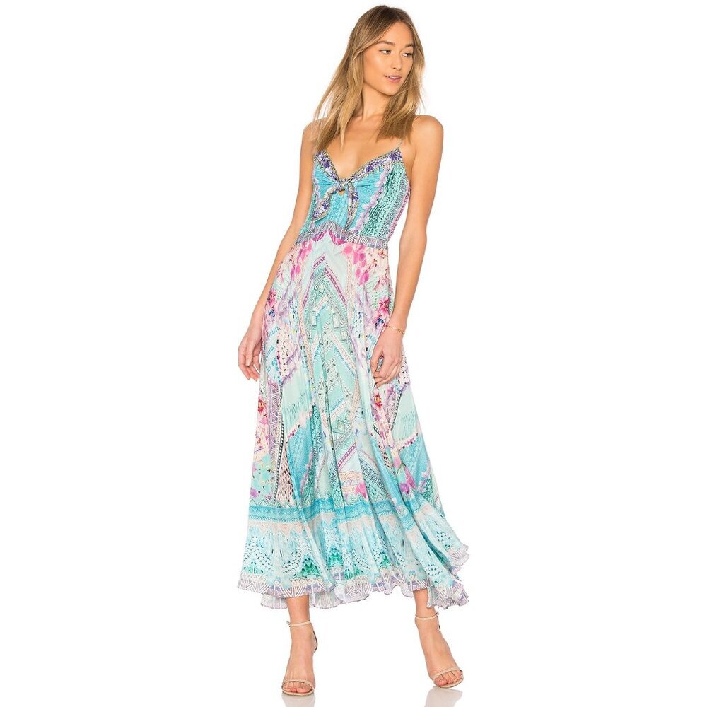 Camilla‎ Garden State Long Dress With Tie Front Size S